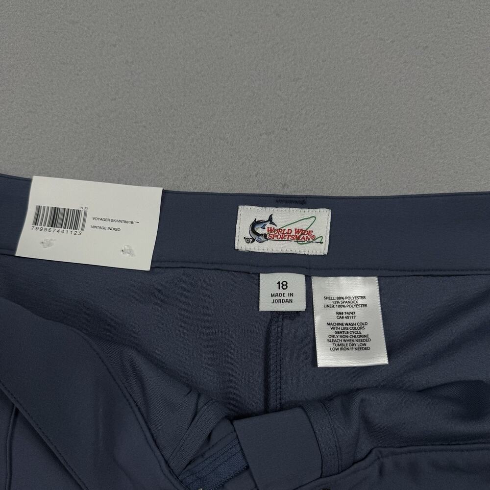 World Wide Sportsman Skort Women Size 18 Blue Stretch Golf Coastal Athletic NWT - Picture 8 of 16